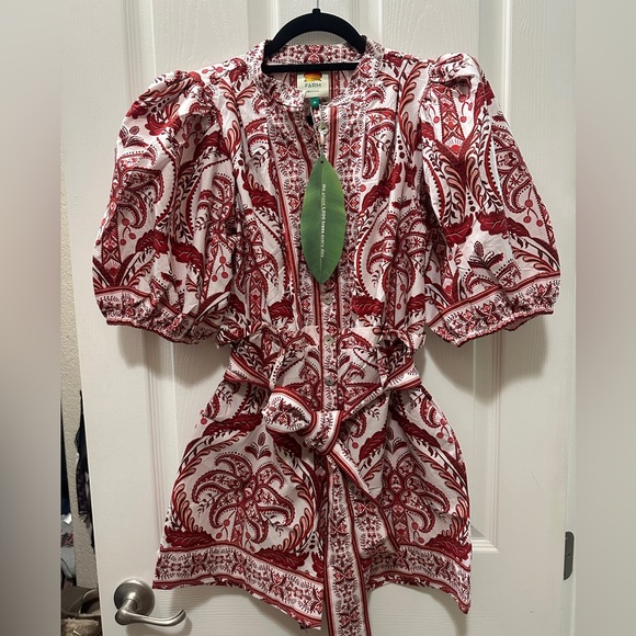 FARM Rio Off-White Tropical Cameo Cotton Romper Size M TROPICAL CAMEO- NWT! - Picture 3 of 6